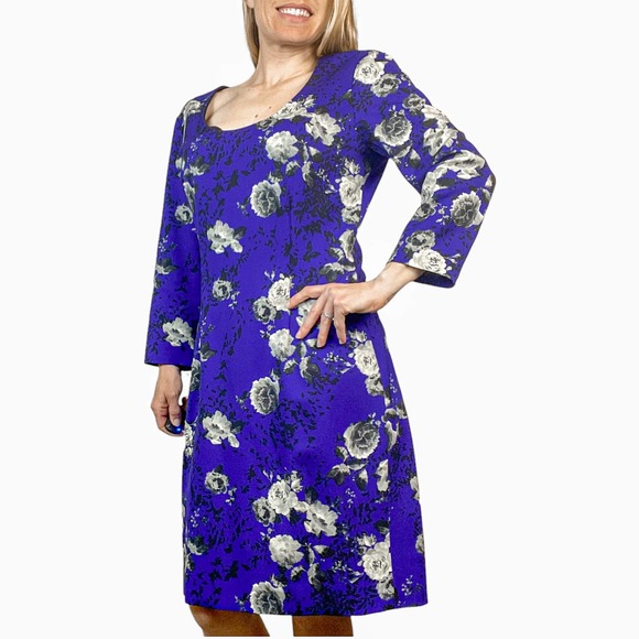 Prabal Gurung Dress Floral Blue Summer Homecoming Long Sleeve - Picture 2 of 9